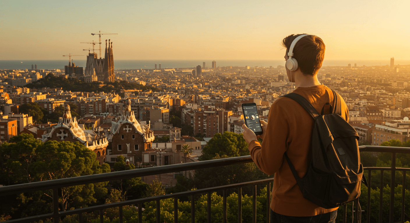 Viajero explorando con GuideMapp