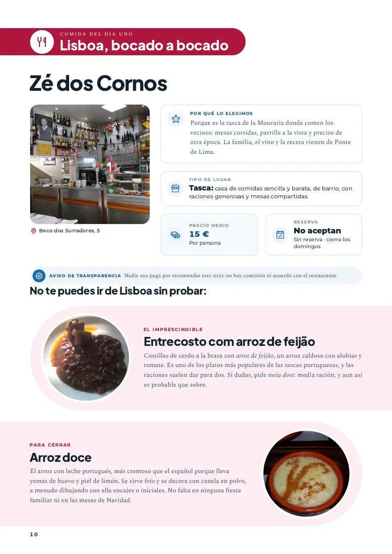 Página del restaurante Zé dos Cornos: por qué lo elegimos y qué platos probar