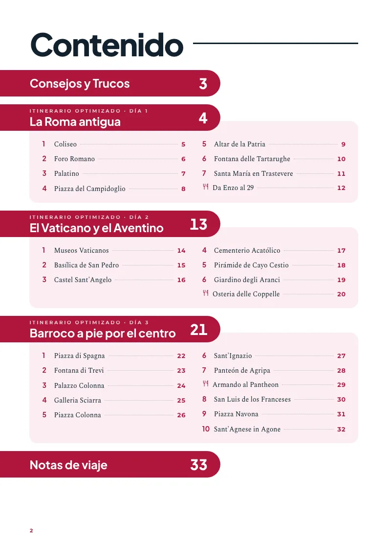 Índice de contenidos de la guía